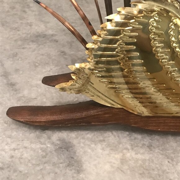 Vintage Swan Wall Art Pair MCM Tin Wood Reed Cattail Lake Decor Mid Century - Picture 11 of 16